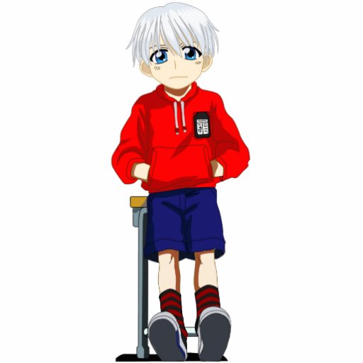 Anime Boy Standing Photo Sculpture | Zazzle