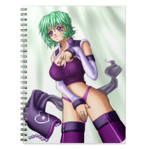 Anime Cover up Girl Spiral Notebooks