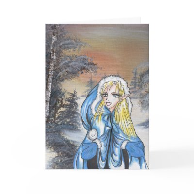 Anime Elf Holiday Card by muchitsujo