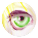 Anime eye,green round stickers
