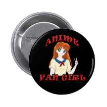 Anime Fan Girl Pins and Buttons