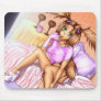 Anime Girl Nikki on Bed Mousemats
