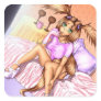 Anime Girl Nikki on Bed Sticker
