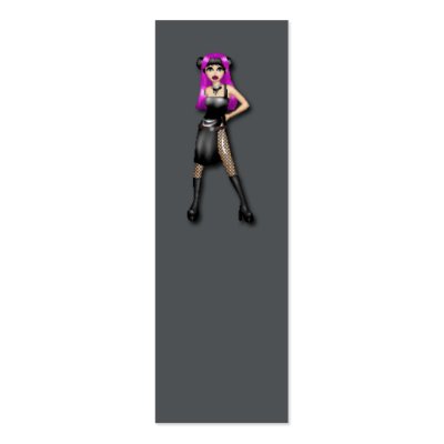 Anime Goth Girl Business Cards by kristala818