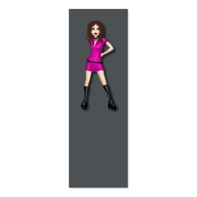 Anime Magenta Girl Business Card Templates by kristala818
