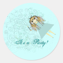 Anime Magical Days Birthday Party Round Stickers