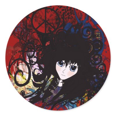 Anime Peace Grunge Stickers by magentia_4_U