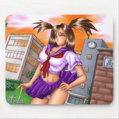 Anime School Girl Nikki Mousepad by OrganicMetal