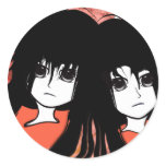 Anime Twins Round Sticker
