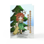 Anime Wee Deer Greeting Cards