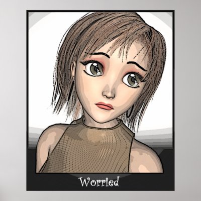 Anime: (Worried) Print by debwire