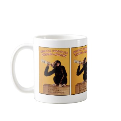 Anissetta Liquor Monkey Coffee Mugs by VintagePets
