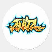 anita round sticker