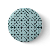 Ankara Luxury Button Light blue