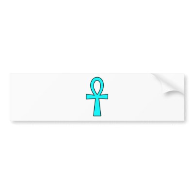 Ankh Egyptian Hieroglyphic Cross Key Life Blue by inquester