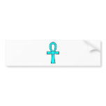 Ankh Egyptian Hieroglyphic Cross Key Life Blue bumper stickers