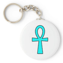 Ankh Egyptian Hieroglyphic Cross Key Life Blue