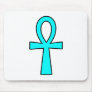 Ankh Egyptian Hieroglyphic Cross Key Life Blue Mousepads