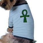 Ankh Egyptian Hieroglyphic Cross Key Life Green Dog Tshirt
