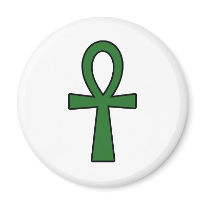 Ankh Egyptian Hieroglyphic Cross Key Life Green by inquester