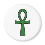 Ankh Egyptian Hieroglyphic Cross Key Life Green magnets