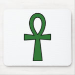 Ankh Egyptian Hieroglyphic Cross Key Life Green Mousepad