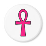 Ankh Egyptian Hieroglyphic Cross Key Life Pink Magnet