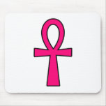 Ankh Egyptian Hieroglyphic Cross Key Life Pink Mousepads