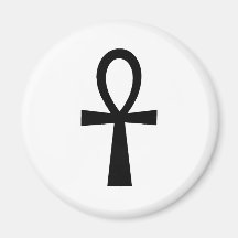 Ankh Egyptian Hieroglyphic Symbols Life Key Black Fridge Magnet