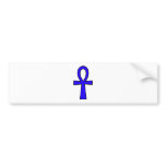 Ankh Egyptian Hieroglyphic Symbols Life Key Blue bumper stickers