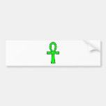 Ankh Egyptian Hieroglyphic Symbols Life Key  Green Bumper Sticker