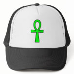 Ankh Egyptian Hieroglyphic Symbols Life Key  Green Hat