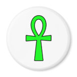 Ankh Egyptian Hieroglyphic Symbols Life Key  Green Fridge Magnet