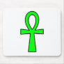 Ankh Egyptian Hieroglyphic Symbols Life Key  Green Mousepads