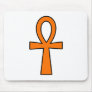 Ankh Egyptian Hieroglyphic Symbols Life Key Orange Mouse Pads