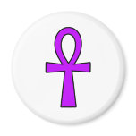 Ankh Egyptian Hieroglyphic Symbols Life Key Purple Refrigerator Magnets