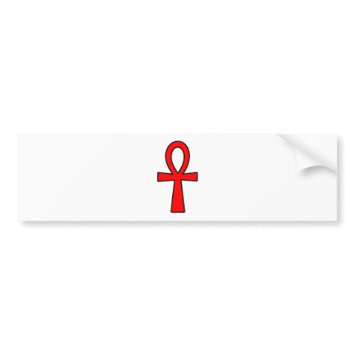 Ankh Egyptian Hieroglyphic Symbols Life Key Red Bumper Sticker