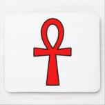 Ankh Egyptian Hieroglyphic Symbols Life Key Red Mouse Pad