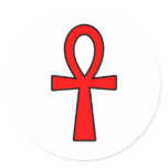 Ankh Egyptian Hieroglyphic Symbols Life Key Red