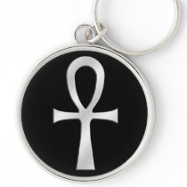 Ankh Silver Keychain