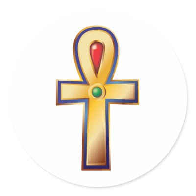 Ankh- The Ancient Egyptian Symbol of Life Round Stickers by Magichammer