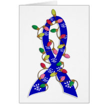 Ankylosing Spondylitis Christmas Lights Ribbon Greeting Card