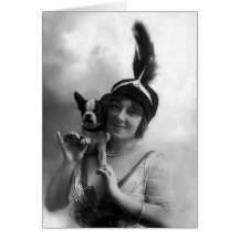 Anna Held With Puppy, Circa 1900s Greeting Cards