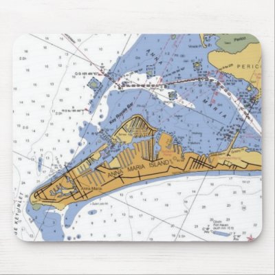 Anna Maria Island Nautical Chart Mouse pad by sailorpatp