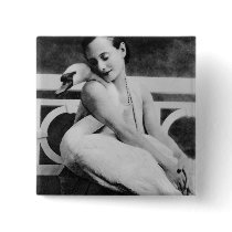 Anna Pavlova with her pet swan Jack, c.1905 Pins