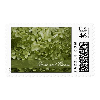Annabelle Hydrangea Wedding Postage Stamps by loraseverson