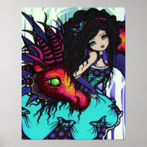 Annabelle & Jax Fairy Princess Dragon Fantasy Art Print