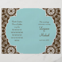 AnnaLiese Damask - Formal Wedding Program Personalised Flyer