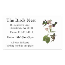 Anna's Hummingbird, James Audubon Business Card Template