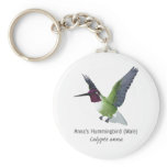 Anna's Hummingbird Male with Name Keychains